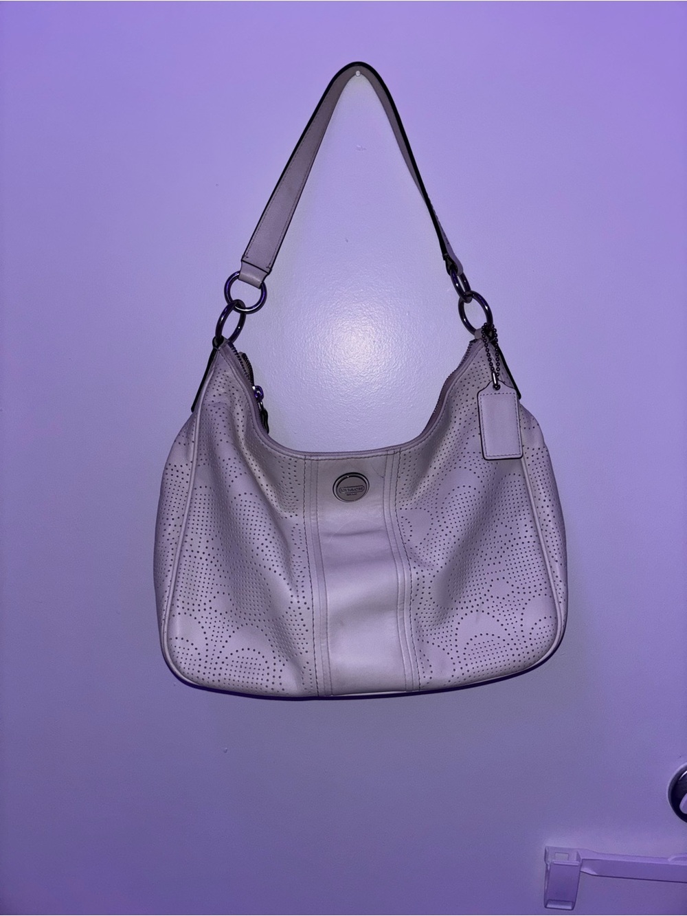 Coach Medium White Hobo Shoulder Bag